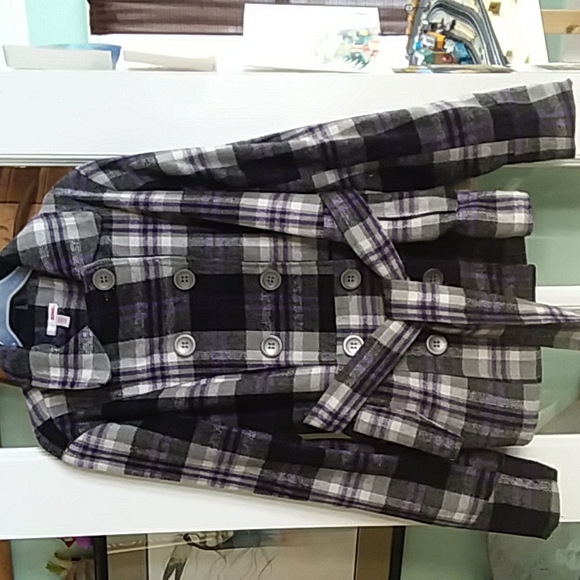 Bongo B & W Plaid Jacket Peacoat Sz Small - Picture 6 of 6
